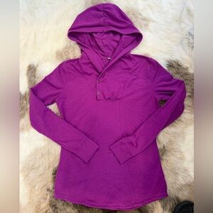 Athleta purple fuchsia hooded long sleeve pullover super soft athleisure small